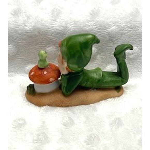 Vintage Lefton Pixie Elf, Hand Painted Ceramic Bisque Figurine, #03563, (1983) - Picture 2 of 5